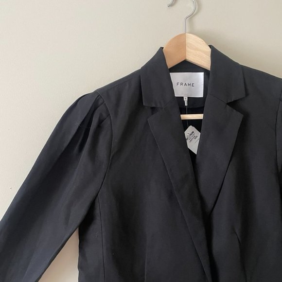 Frame | Black Single Button Pleat Blazer - Size 4 NWT - Picture 3 of 15